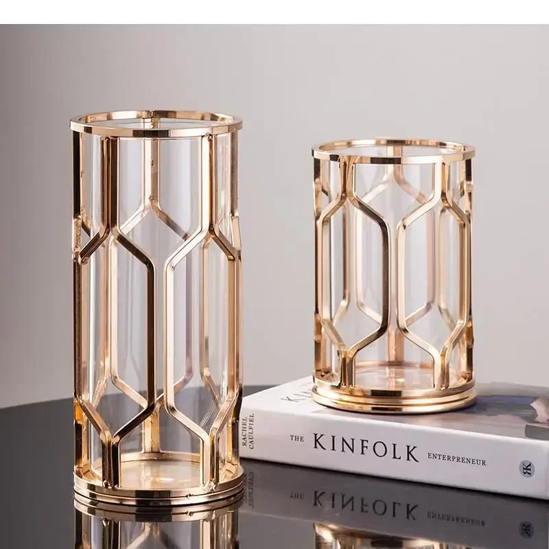 Glass Vase Decoration Metal Flower Hydroponics Frame Hollow Arrangement Home Creative Golden Bottle
Glass Vase Decoration Metal Flower Hydroponics Frame Hollow Arrangement Home Creative Golden Bottle