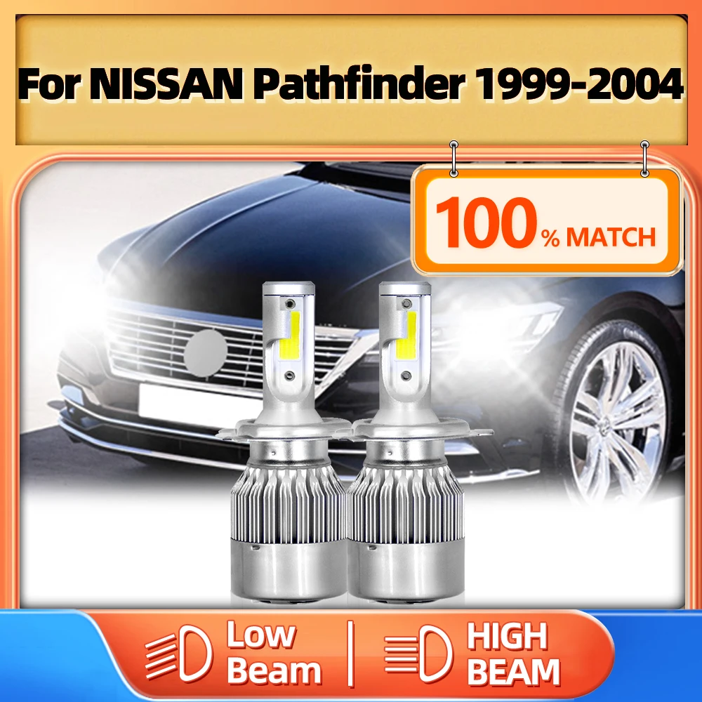 

120 Вт 6000 лм светодиодные лампы для автомобильных фар 1999 K, белые чипы CSP, автомобильная лампа 12 В для NISSAN Pathfinder 2000 2001 2002 2003 2004