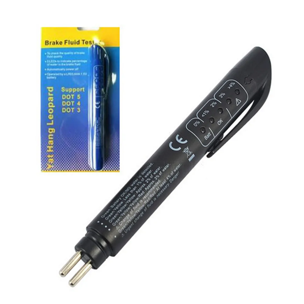 5pcs High Quality 5 LED Car Brake Fluid Tester Oil Indicator Detection Pen Auto Test Vehicle Diagnosis For DOT3/DOT4/DOT5
5pcs High Quality 5 LED Car Brake Fluid Tester Oil Indicator Detection Pen Auto Test Vehicle Diagnosis For DOT3/DOT4/DOT5