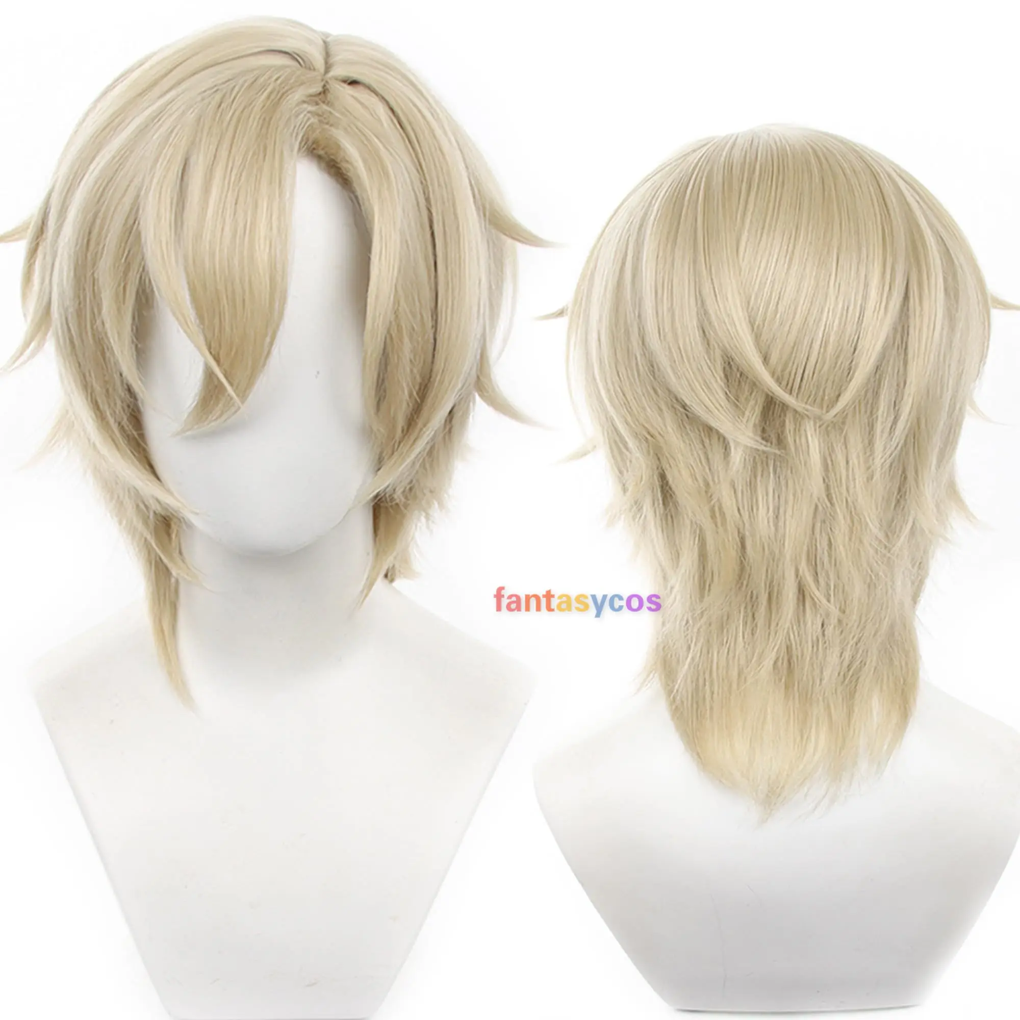 

Game Honkai: Star Rail Cosplay Aventurine Wig Blonde Hair Short Straight Wigs for Halloween Costume Role Play Party + Wig Cap