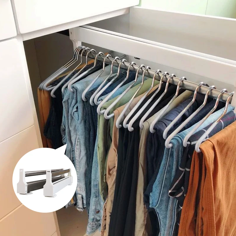 Pull-Out Closet Clothes Pants Hanger Telescopic Rod Rail Top Mount Bar Ball Bearing Slide Wardrobe Storage Organizer Holder Rack
Pull-Out Closet Clothes Pants Hanger Telescopic Rod Rail Top Mount Bar Ball Bearing Slide Wardrobe Storage Organizer Holder Rack