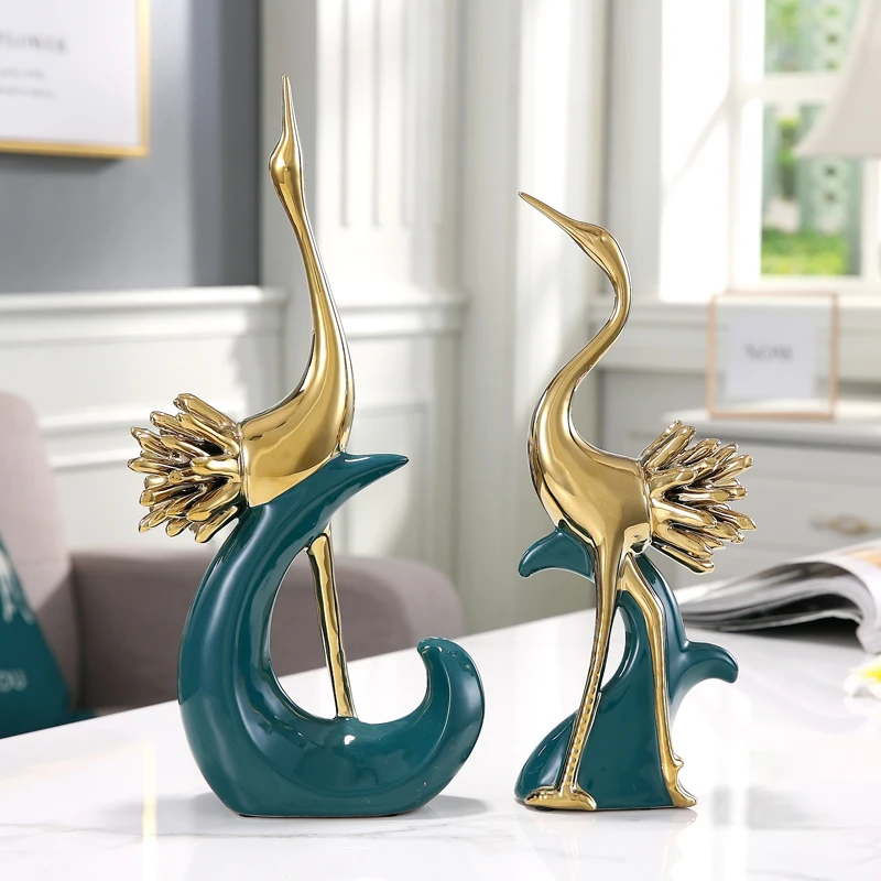 

Nordic Creative Flamingo Ceramic Decoration Home Livingroom Desktop Figurines Crafts Porch Closet Bookcase Sculpture Ornaments