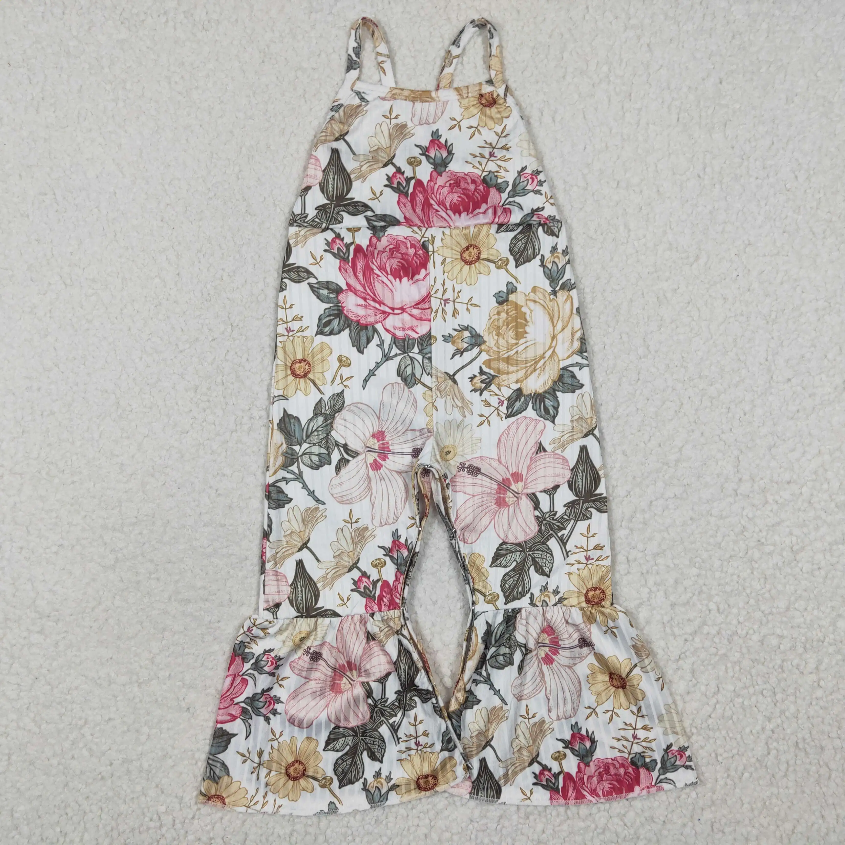 Wholesale Children's Clothes Girls New Floral Sling Waffle Milk Silk Jumpsuit Summer Spring 
Wholesale Children's Clothes Girls New Floral Sling Waffle Milk Silk Jumpsuit Summer Spring