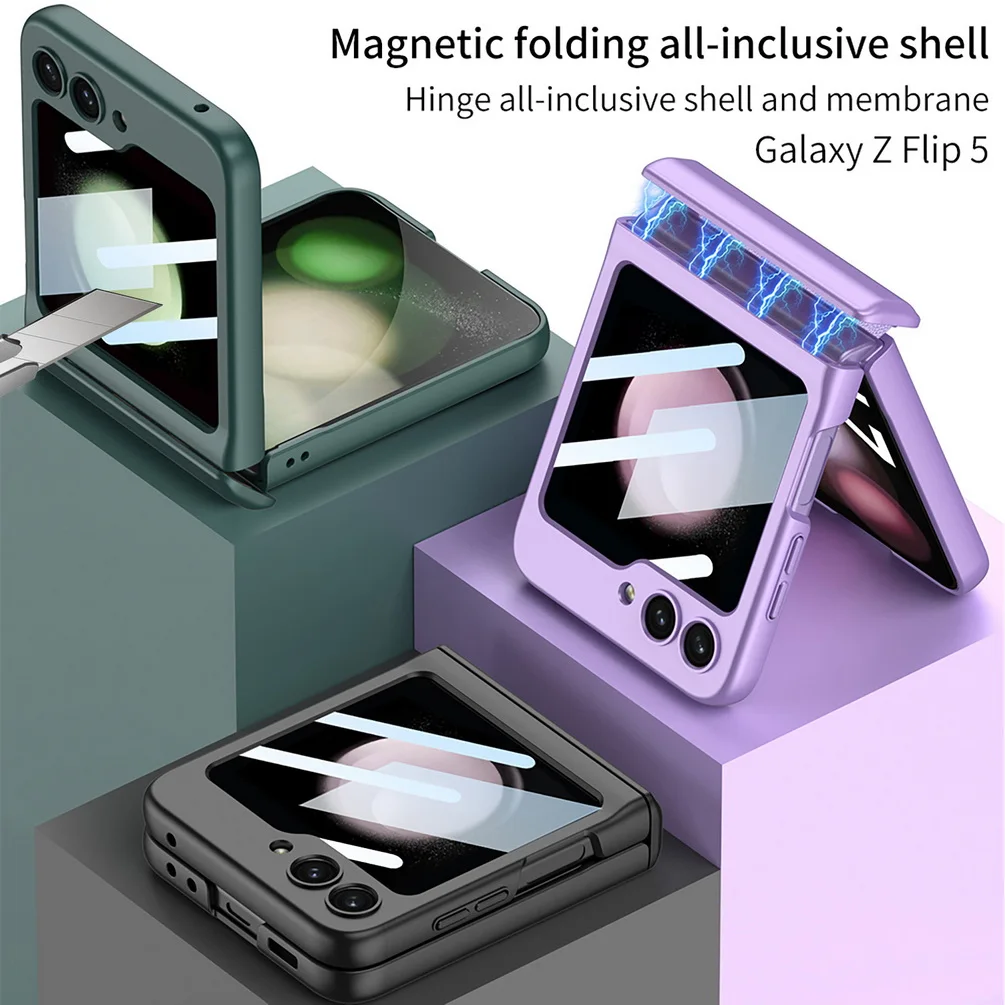 Защитный чехол из закаленного стекла для Samsung Z Flip 5 Galaxy Z Flip5, Магнитный защитный чехол с полной защитой для камеры
Защитный чехол из закаленного стекла для Samsung Z Flip 5 Galaxy Z Flip5, Магнитный защитный чехол с полной защитой для камеры