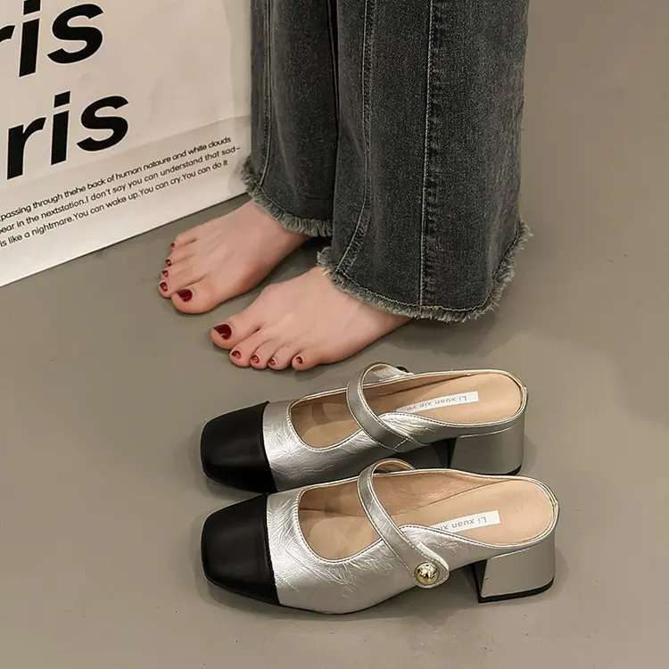 Med Shoes Cover Toe Low Ladies' Slippers Square heel Slipers Women Block 2024 Summer Mary Janes Hoof Heels Rubber Slides Fabric
Med Shoes Cover Toe Low Ladies' Slippers Square heel Slipers Women Block 2024 Summer Mary Janes Hoof Heels Rubber Slides Fabric
