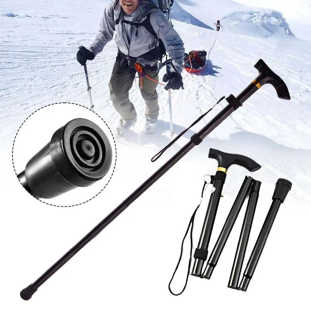 

Foldable Walking Stick Anti-Slip Outdoor Hiking Camping Climbing Mountaineering Sturdy Durable Extendable Disability Cane Unisex