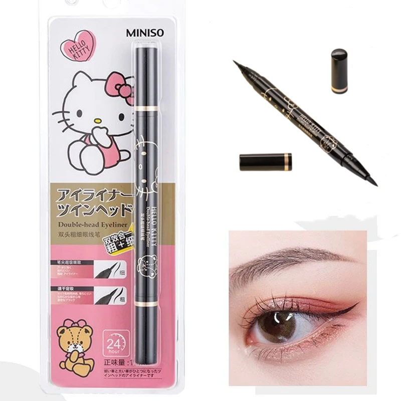 Kawaii Hello Kitty Double Ended Liquid Eyeliner Pen Fashion Girls Non Smudge Waterproof Eye Makeup Anime Cartoon Cosmetics Gift
Kawaii Hello Kitty Double Ended Liquid Eyeliner Pen Fashion Girls Non Smudge Waterproof Eye Makeup Anime Cartoon Cosmetics Gift