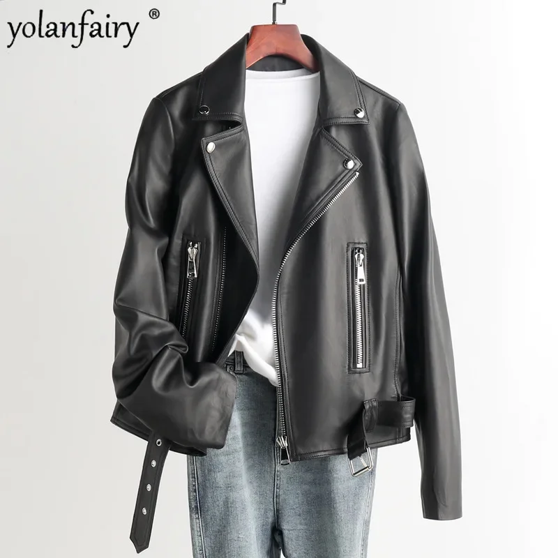 Genuine Leather Jacket Women's Pure Sheepskin Coats for Women Motorcycle Jackets 2023 Autumn New in Outwears Female Tops FCY4966
Genuine Leather Jacket Women's Pure Sheepskin Coats for Women Motorcycle Jackets 2023 Autumn New in Outwears Female Tops FCY4966