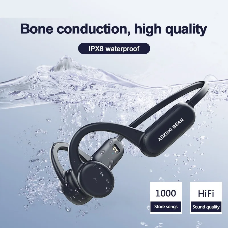 

New Bean Bone Conduction Headset Wireless Bluetooth 5.0-compatible Headphones IPX8 Waterproof Swimming Sports Earphones