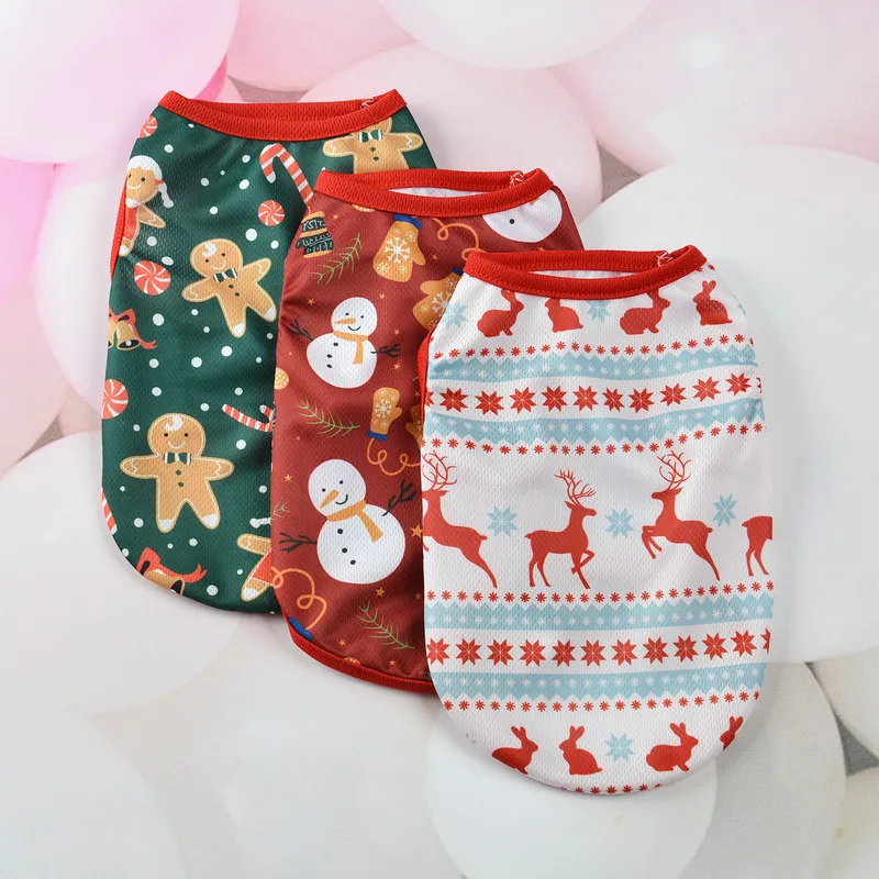 Pet Christmas vest cat dog party clothes Kitten puppy Santa Claus T-shirt cartoon print dog Shirt Teddy small dog clothing
Pet Christmas vest cat dog party clothes Kitten puppy Santa Claus T-shirt cartoon print dog Shirt Teddy small dog clothing