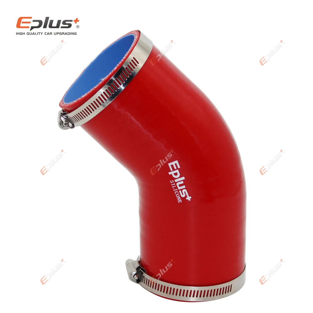 

EPLUS Universal Silicone Tubing Hose 45 Degrees Connector Car Intercooler Turbo Intake Pipe Coupler Red Multi Size