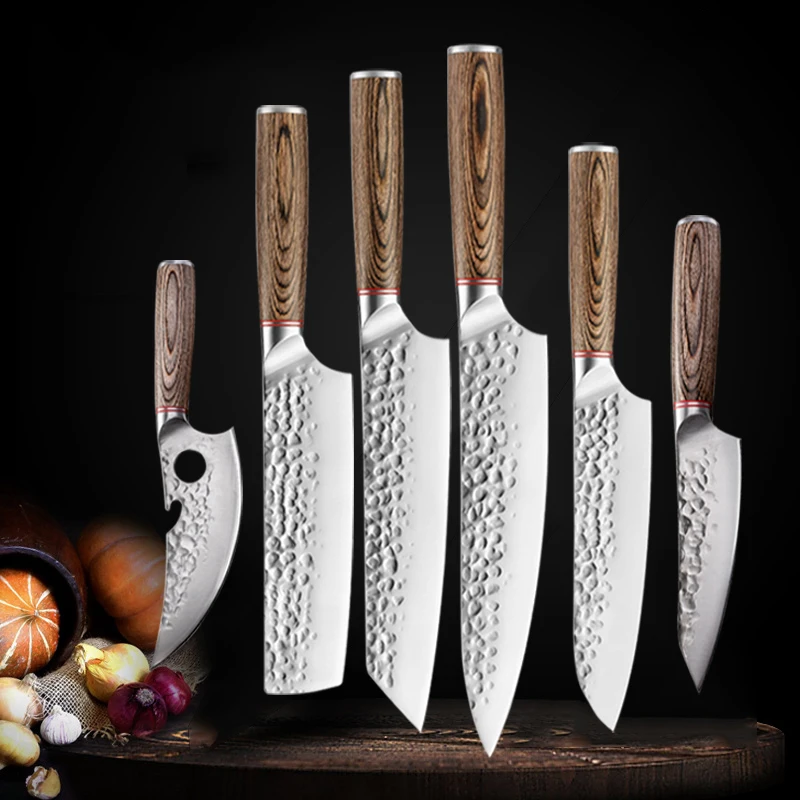 

Кованый нож ручной работы для обрезки мяса Мясницкий кухонный нож шеф-повар для нарезки фруктов овощей нож для резки
