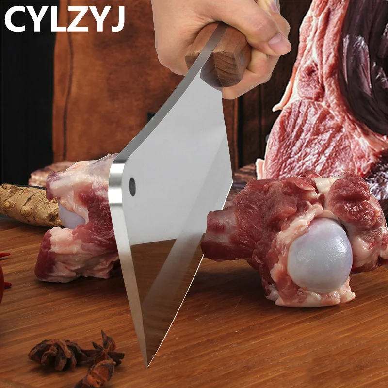 5mm Thickened Cleaver Knife Stainless Steel Knife Bone Chopping Axe Knife Kitchen Chopper Knife Slaughtering Cattle Sheep Knife 
5mm Thickened Cleaver Knife Stainless Steel Knife Bone Chopping Axe Knife Kitchen Chopper Knife Slaughtering Cattle Sheep Knife