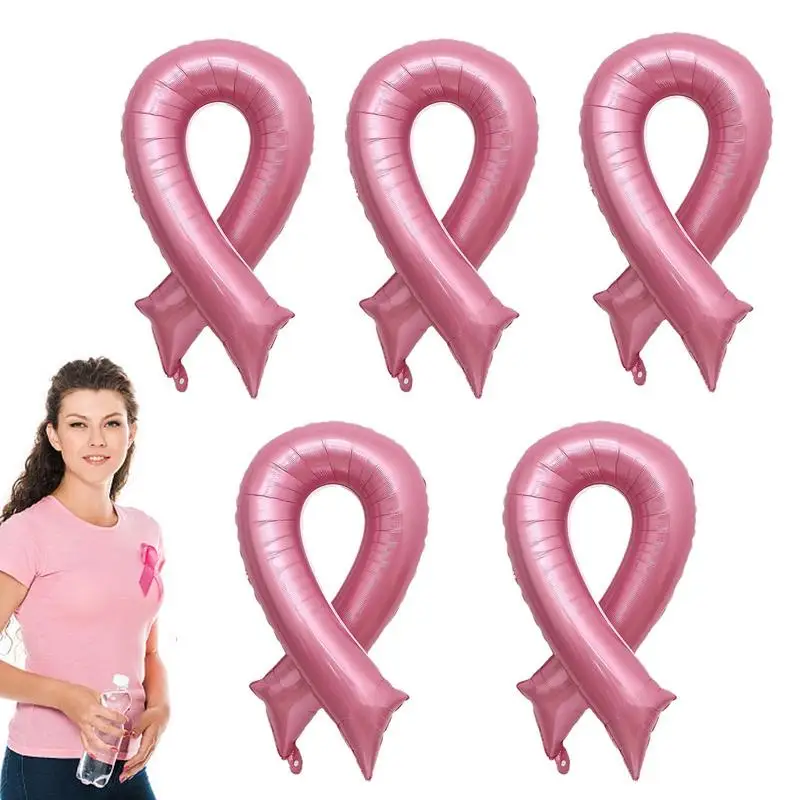 

Breast Cancer Ribbon Party Favor Balloons Pink Accessories for Breast Cancer Awareness Bulk Items Breast Cancer Decorations