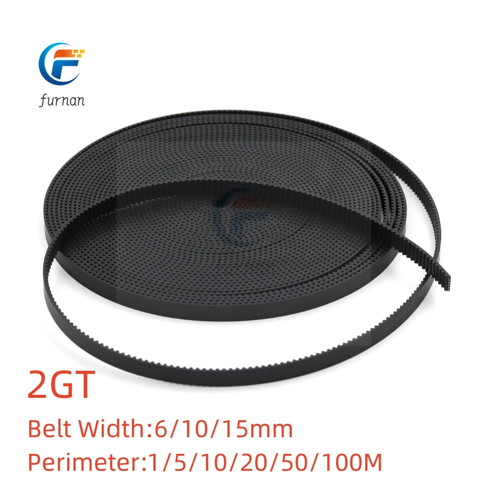 

2GT 6/10/15mm Open Timing Belt 1M/5M/10M//20M/50M/100M GT2 Belt Rubber Aramid Fiber Cut To Length for 3D Printer Transmission