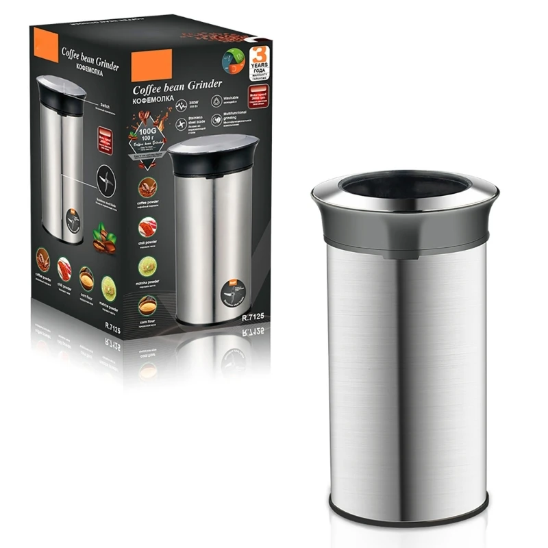 

350W Washable Electric Coffee Bean Grinder Quiet Motor Easy One Button Operation