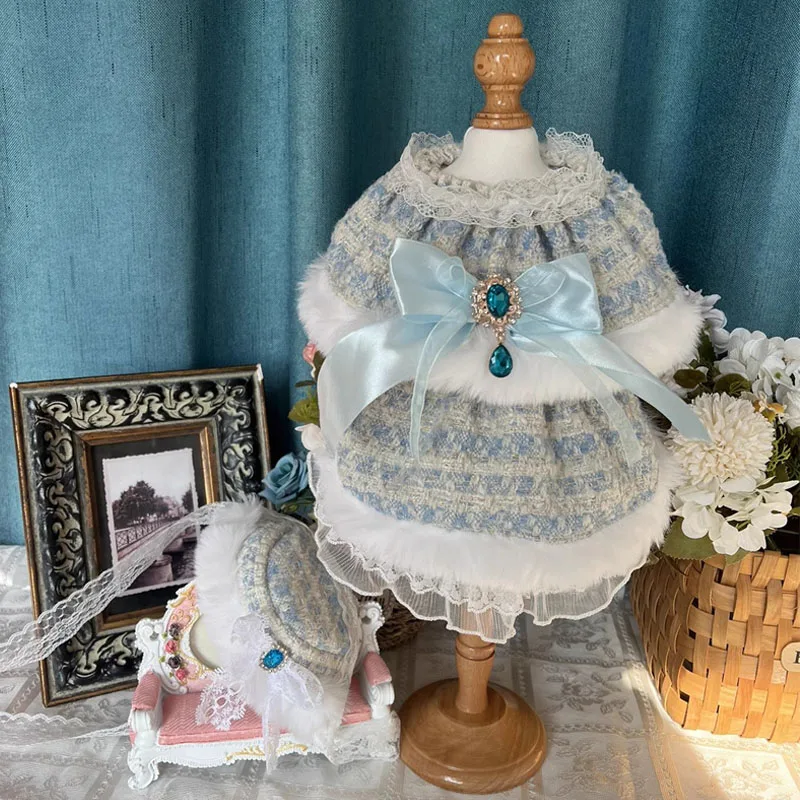Fashion Handmade Blue Pet Dog Clothes Winter Plush Crystal Bow Princess Dress For Small Medium Dog Chihuahua Puppy Dog Outfits
Fashion Handmade Blue Pet Dog Clothes Winter Plush Crystal Bow Princess Dress For Small Medium Dog Chihuahua Puppy Dog Outfits