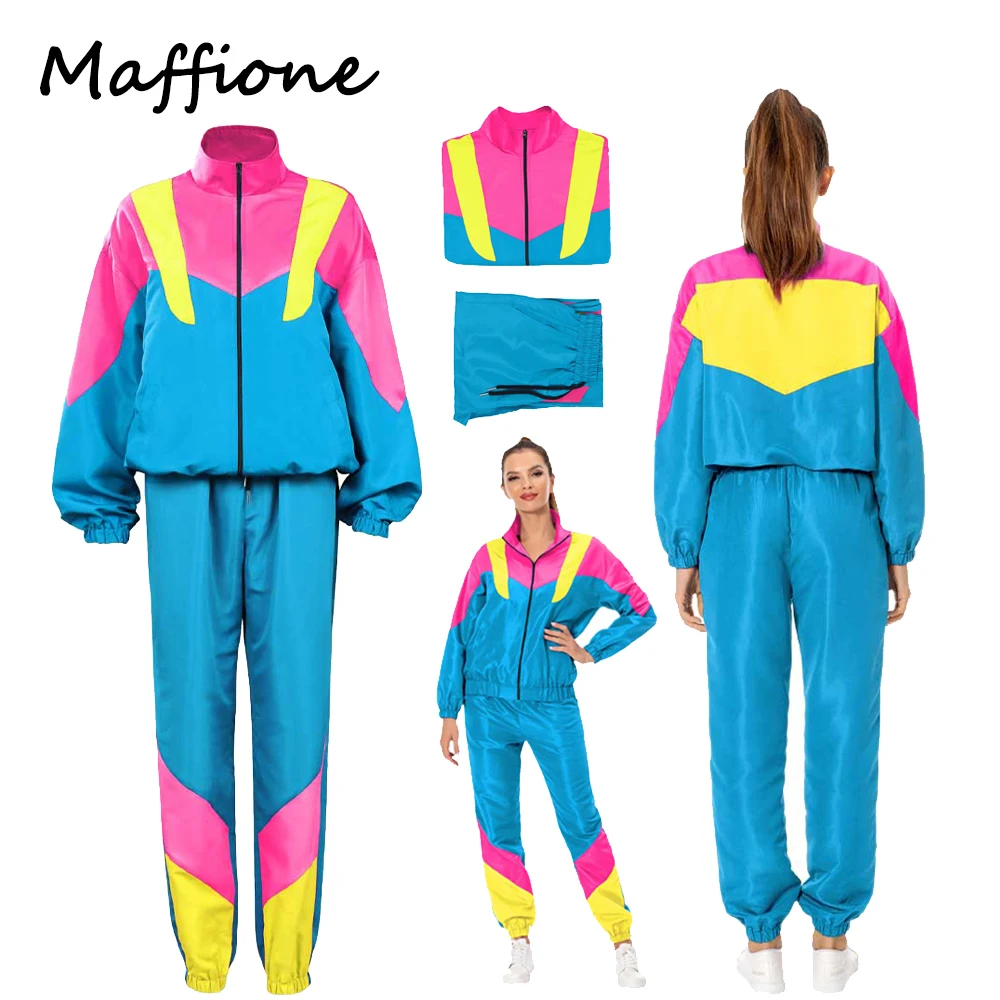 Women 80s 90s Hip Hop Disco Dance Cosplay Retro Sportwear Tracksuit Costumes Girls Disguise Vintage Hippie Outfit Halloween Suit
Women 80s 90s Hip Hop Disco Dance Cosplay Retro Sportwear Tracksuit Costumes Girls Disguise Vintage Hippie Outfit Halloween Suit