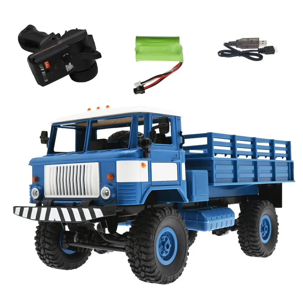 

WPL B-24 RC Car RTR 1/16 2.4G 6WD Military Truck Crawler Off Road Car With Light Model Remote Control Climbing Car