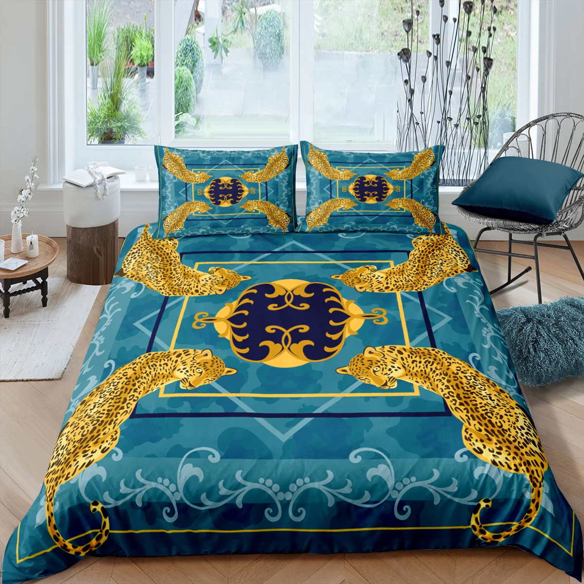 

Home Living Luxury 3D Gold Leopard Bedding Set Bohemia Duvet Cover Pillowcase Queen and King EU/US/AU/UK Size Comforter Bedding