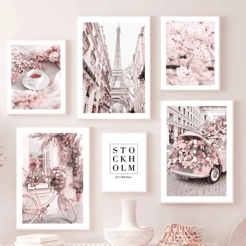 Pink Eiffel Tower Old Car Bicycle Tram Flowers Canvas Painting Nordic Posters and Prints all Pictures for Bedroom Decor
Pink Eiffel Tower Old Car Bicycle Tram Flowers Canvas Painting Nordic Posters and Prints all Pictures for Bedroom Decor