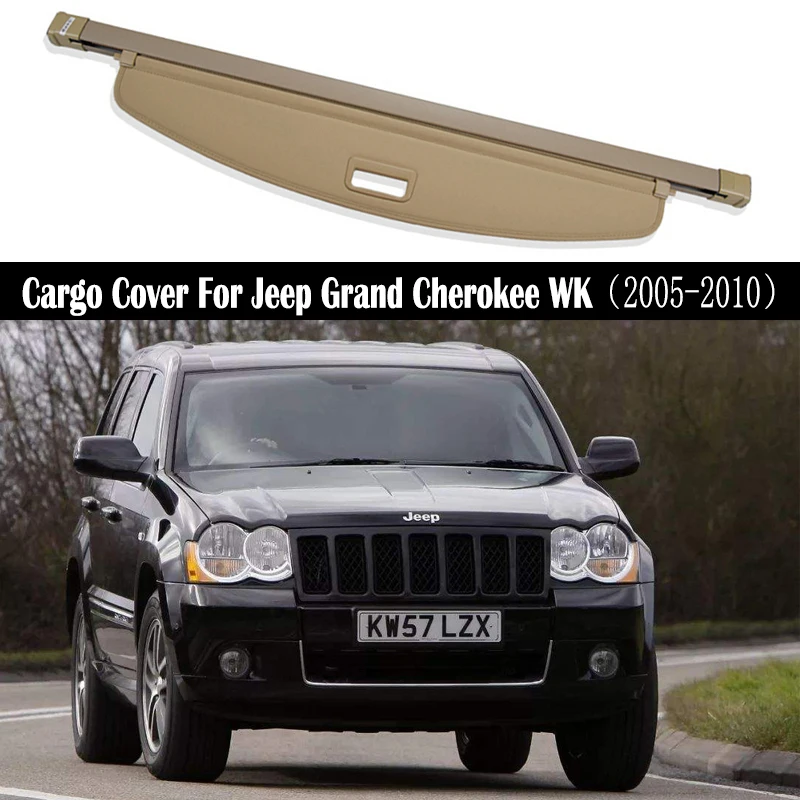 

Trunk Cargo Cover For Jeep Grand Cherokee WK 2005-2010 Security Shield Rear Luggage Curtain Partition Privacy Car Accessories