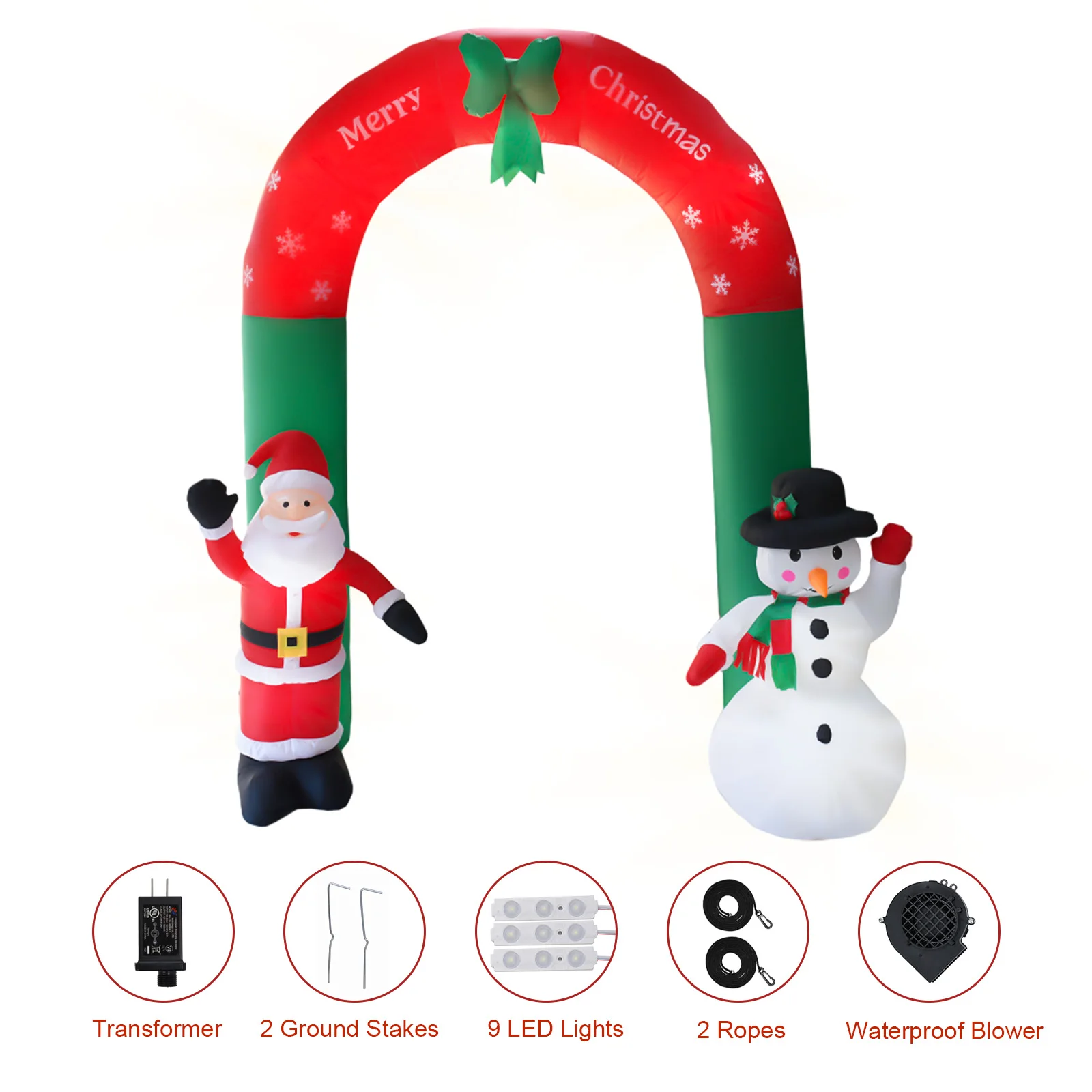 8 FT Christmas Decoration Inflatables Archway Outdoor Decorations Waterproof Inflatable Lighted Santa Claus and Snowman Arch
8 FT Christmas Decoration Inflatables Archway Outdoor Decorations Waterproof Inflatable Lighted Santa Claus and Snowman Arch
