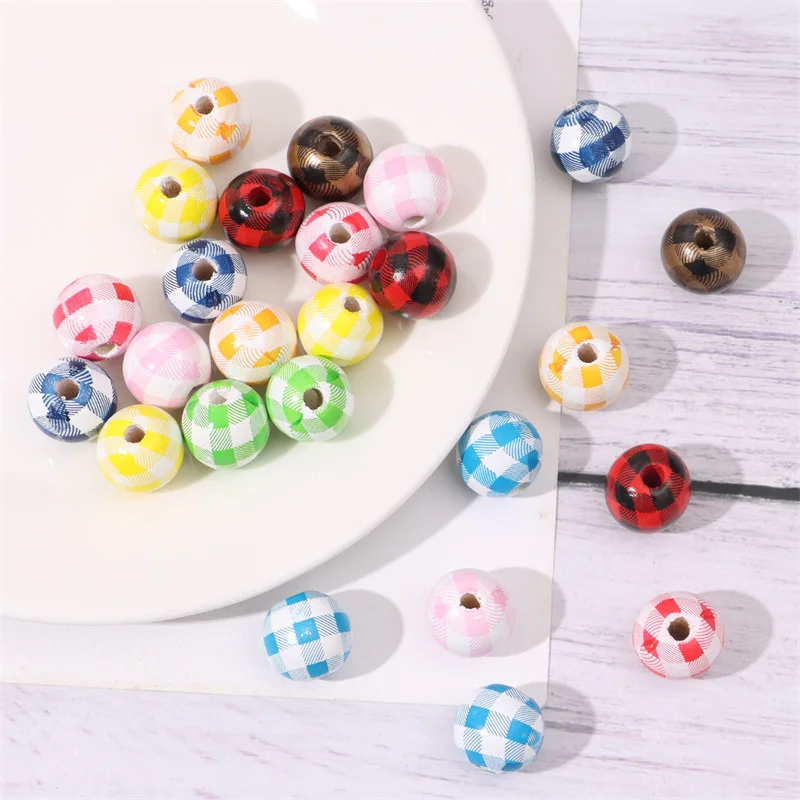Wooden Pearl Beads for Crafts Wooden Balls with 20pcs 15mm Candy Color Plaid Texture Hole Diy Ornaments Jewelry Accessories
Wooden Pearl Beads for Crafts Wooden Balls with 20pcs 15mm Candy Color Plaid Texture Hole Diy Ornaments Jewelry Accessories