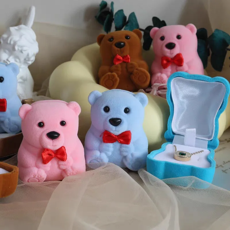 Cartoon Bear Jewelry Storage Box Necklace Earrings Organizer Case Display Rings Velvet Box Birthday Anniversary Gifts Packaging
Cartoon Bear Jewelry Storage Box Necklace Earrings Organizer Case Display Rings Velvet Box Birthday Anniversary Gifts Packaging