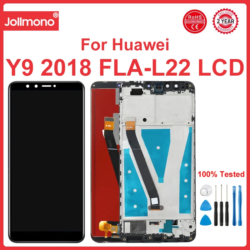 

5.93'' For Huawei Y9 2018 LCD Display Touch Screen With Frame Digitizer For Huawei Y9 2018 FLA-L22 LX2 LX3 FLA-LX1 Display