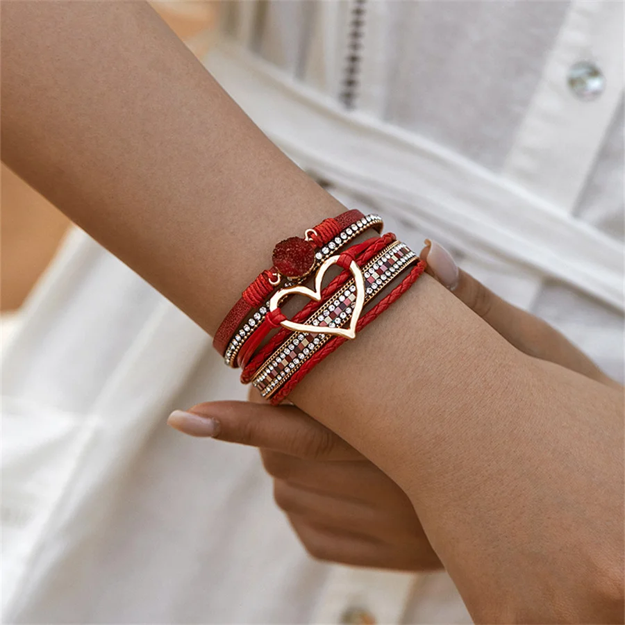 New Metal Love Heart Charm Leather Bracelets for Women Fashion Bohemian Rhinestone Resin Wrap Bracelet Bangle Couple Jewelry 6 Mallzona S2cdd61d585914f9ea6a2e8b7346c6a36X New Metal Love Heart Charm Leather Bracelets for Women Fashion Bohemian Rhinestone Resin Wrap Bracelet Bangle Couple Jewelry Mallzona