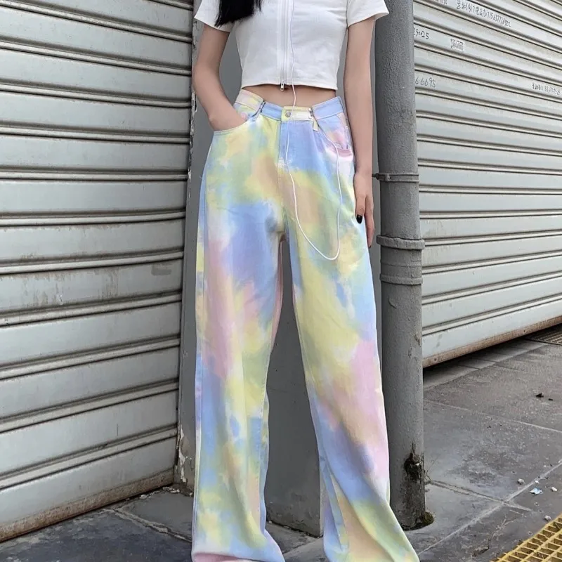 Women Bottoms New Vintage Tie Dye Casual Pants High Waist Wide Leg Straight Pants Fashion Street Baggy Bind Feet Trouser Ladies
Women Bottoms New Vintage Tie Dye Casual Pants High Waist Wide Leg Straight Pants Fashion Street Baggy Bind Feet Trouser Ladies