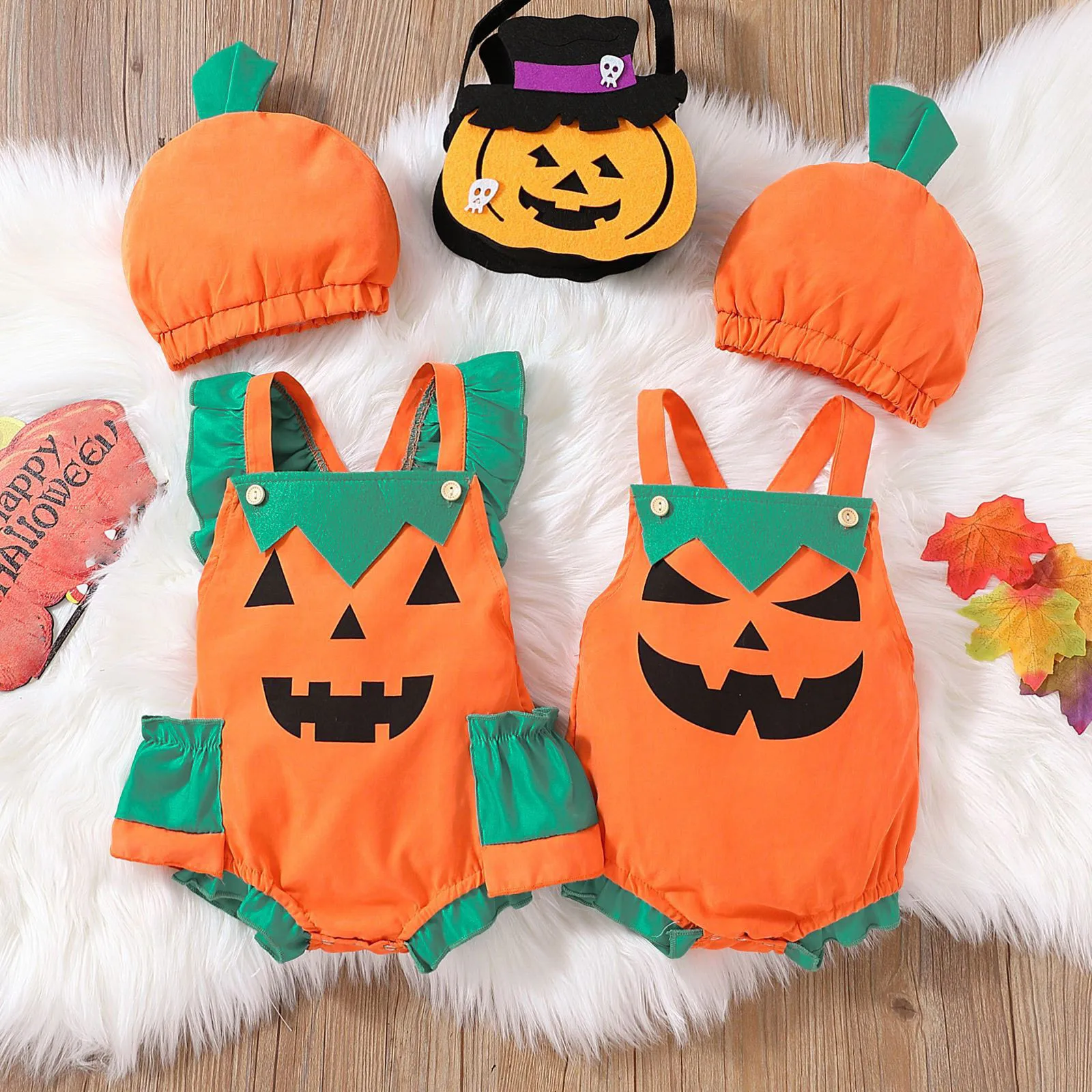 Cute 2Pcs Cosplay Halloween Baby Kids Pumpkin Suit Romper Tops+Hat Clothes Costumes Sleeveless Warm Soft Cotton Clothing 0-2Y
Cute 2Pcs Cosplay Halloween Baby Kids Pumpkin Suit Romper Tops+Hat Clothes Costumes Sleeveless Warm Soft Cotton Clothing 0-2Y