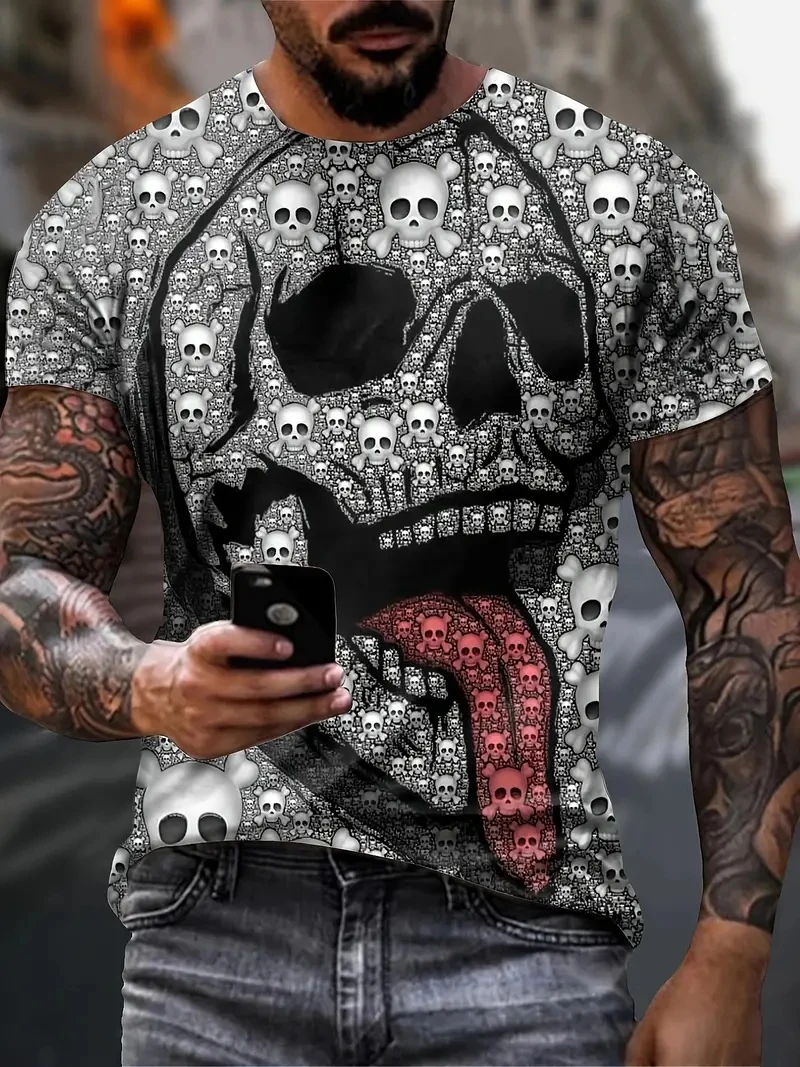 Skull T Shirt Men Retro High Street 3d Print Short Sleeves Summer Men's T Shirt Vintage Oversized T Shirt For Men Street Top Tee
Skull T Shirt Men Retro High Street 3d Print Short Sleeves Summer Men's T Shirt Vintage Oversized T Shirt For Men Street Top Tee