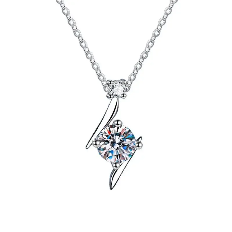 

Серебряное Ожерелье S925 пробы, алмазная цепочка Mosan, серебряная подвеска для женщин, D Цвет, один карат, камень Mosan, ювелирные изделия, оптовая продажа