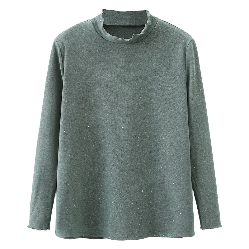 2023 Autumn Winter 100kg Casual Double-sided Thermal DE Velvet Fabric T-shirt Plus Size Women's Sequins Long Sleeve Basic Tops
2023 Autumn Winter 100kg Casual Double-sided Thermal DE Velvet Fabric T-shirt Plus Size Women's Sequins Long Sleeve Basic Tops