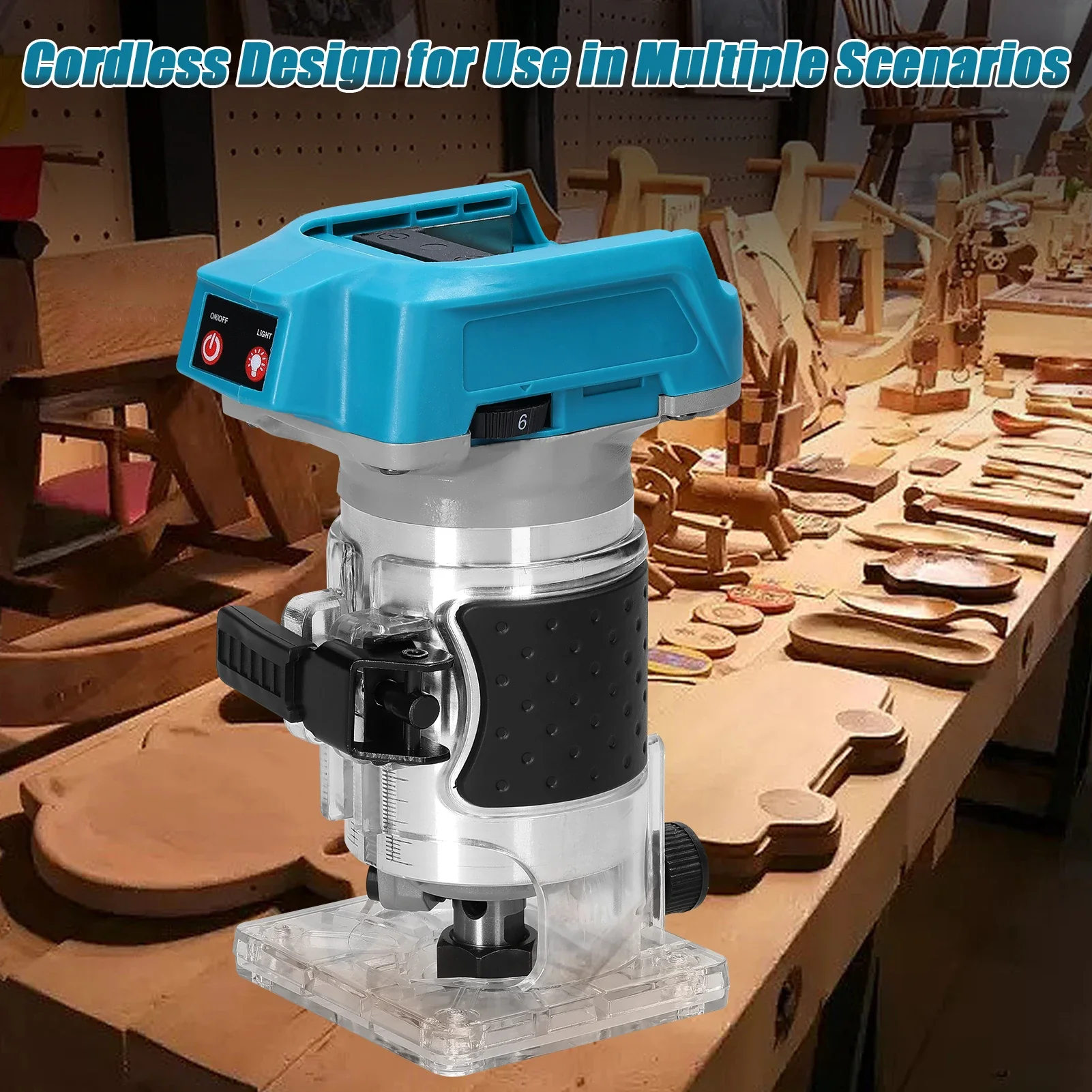 

Woodworking Electric Trimmer Brushless Trimming Machine Wood Router Milling Engraving Slotting Machine For Makita 18V Battery