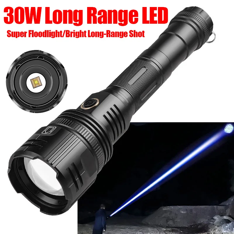 30W LED WICK Shot Long Range LED Flashlight Torch TYPE-C usb Rechargeable Spotlights 100000Lumens White LED Tactical Flashlights
30W LED WICK Shot Long Range LED Flashlight Torch TYPE-C usb Rechargeable Spotlights 100000Lumens White LED Tactical Flashlights