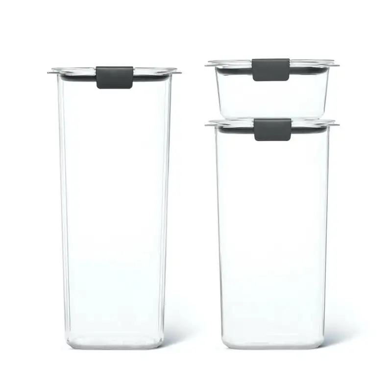 

Pantry Set of 3 Food Storage Canisters with Latching Lids Butter holder Butter churner