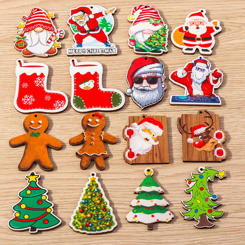 10pcs Cute Wooden Christmas Tree Santa Claus Charms Pendants for Jewelry Making New Year Drop Earrings Necklace DIY Craft Supply
10pcs Cute Wooden Christmas Tree Santa Claus Charms Pendants for Jewelry Making New Year Drop Earrings Necklace DIY Craft Supply