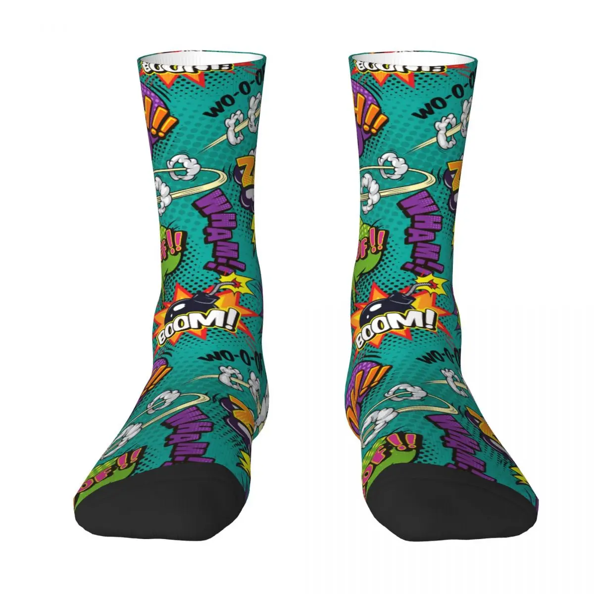 

Pattern Retro Comic Bright Art Sock Socks Men Women Polyester Stockings Customizable Funny