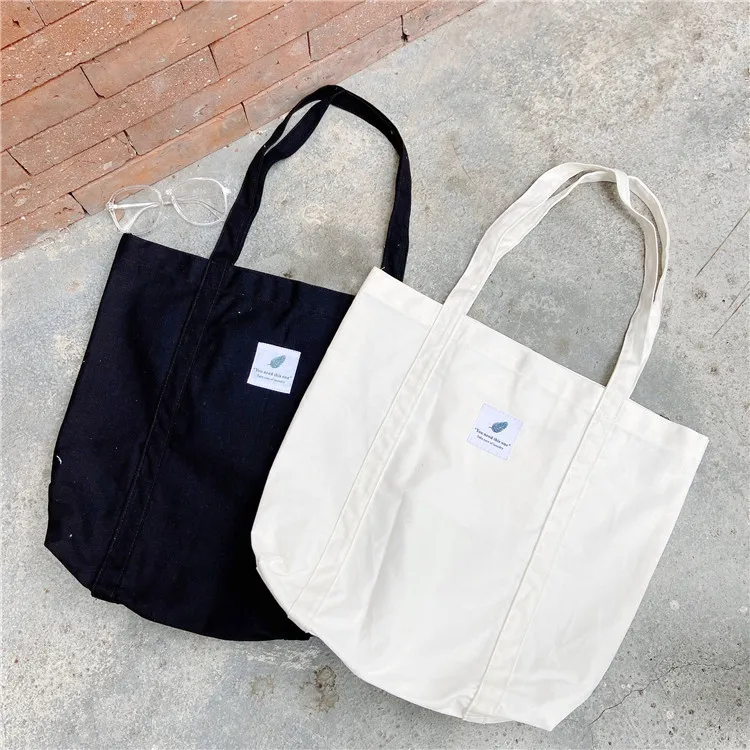 Women's Bag Cotton Canvas Shoulder Handbag Eco Fabric Handbag Solid School Books Tote Bag Portable Shopping Bag Sac À Main Femme Women's Bag Cotton Canvas Shoulder Handbag Eco Fabric Handbag Solid School Books Tote Bag Portable Shopping Bag Sac À Main Femme