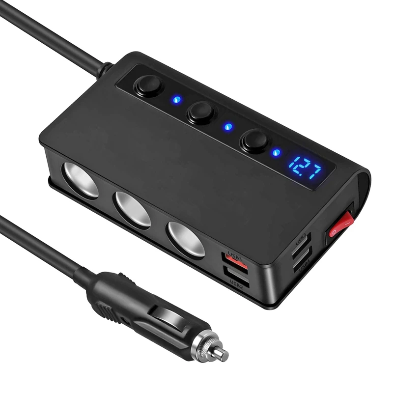 Car Quick Charge 3.0 Lighter Splitter 12V/24V 3- Socket 180W ON-OFF DC Power Car Splitter With 4-Port USB Car Charger
Car Quick Charge 3.0 Lighter Splitter 12V/24V 3- Socket 180W ON-OFF DC Power Car Splitter With 4-Port USB Car Charger