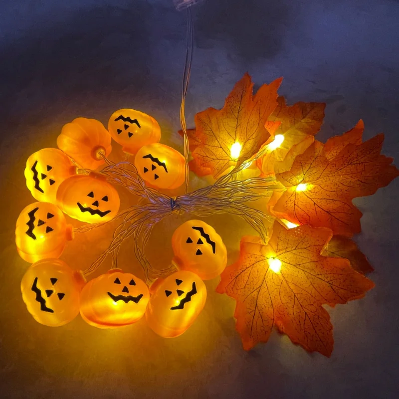 Halloween Ghost Pumpkin Maple Leaves Garland Led Fairy Lights for Christmas Decoration Thanksgiving Party Halloween Decoration
Halloween Ghost Pumpkin Maple Leaves Garland Led Fairy Lights for Christmas Decoration Thanksgiving Party Halloween Decoration