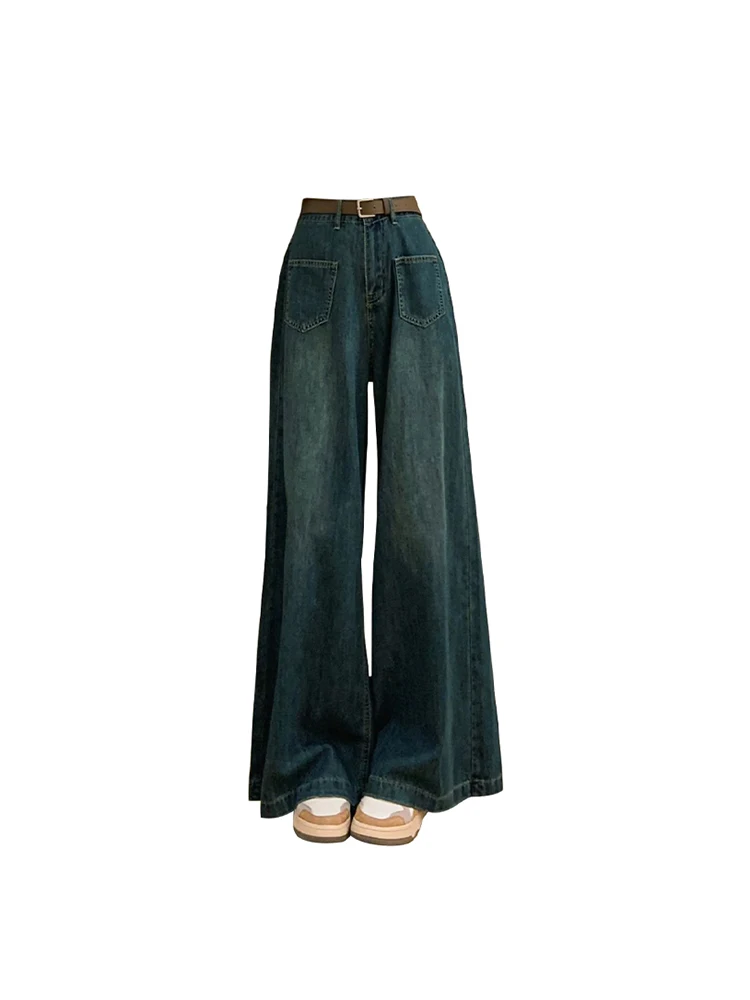 Women's Vintage Dark Blue Jeans Streetwear Harajuku Baggy Denim Pants Korean Y2k Straight Wide Leg Cowboy Trousers Summer 2023
Women's Vintage Dark Blue Jeans Streetwear Harajuku Baggy Denim Pants Korean Y2k Straight Wide Leg Cowboy Trousers Summer 2023