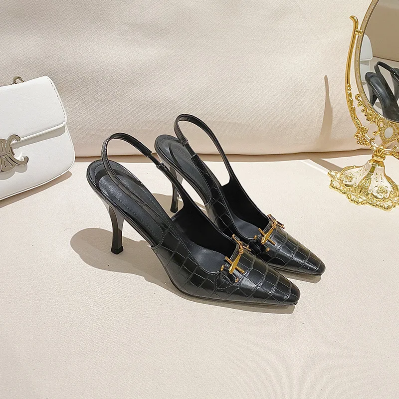 European and American French style pointed toe bun with thin heels and high heels, versatile summer women's sandals
European and American French style pointed toe bun with thin heels and high heels, versatile summer women's sandals