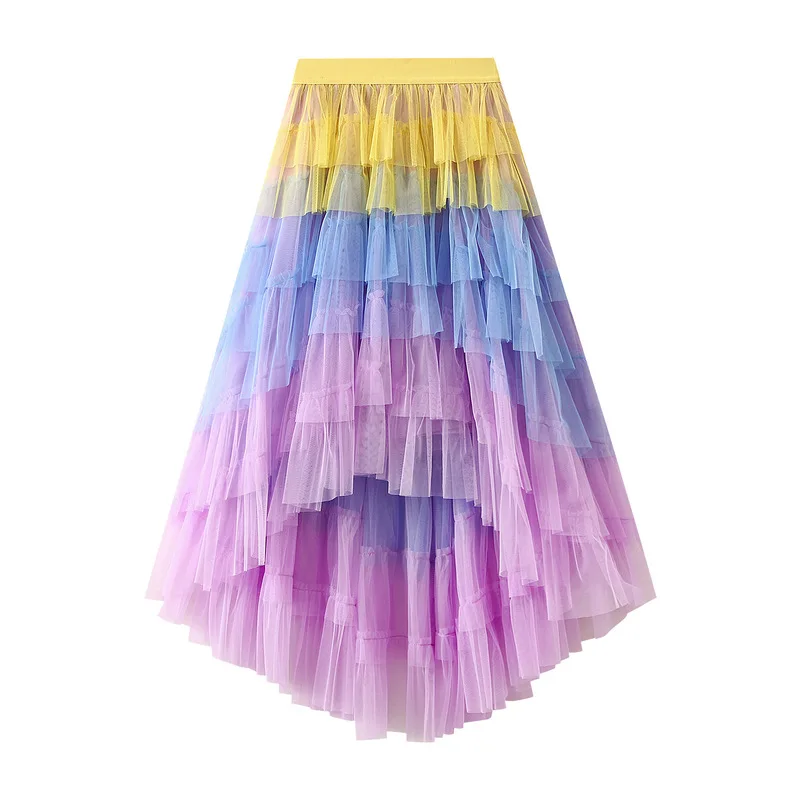 Gradient Long Skirt Women Ball Gown Skirt 2023 Korean Lolita Spring Summer High Waisted High Low Ruched Ruffle Mesh Skirt rok
Gradient Long Skirt Women Ball Gown Skirt 2023 Korean Lolita Spring Summer High Waisted High Low Ruched Ruffle Mesh Skirt rok