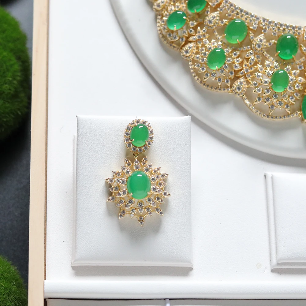 Luxury Green Necklace Sparkling Cubic Zircon 2pcs Vintage Jewelry Set for Women Wedding Golden Wedding Party Anniversary Gift 8 Mallzona S2ceab958543f45a08bd9fb3cd299163bk Luxury Green Necklace Sparkling Cubic Zircon 2pcs Vintage Jewelry Set for Women Wedding Golden Wedding Party Anniversary Gift Mallzona