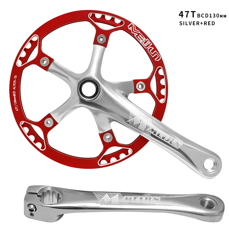 Crank MTB, Mountain Bike Single Speed Crank, Bicycle Crank Arm Set 170mm 130BCD, 45T/47T/53T Chainring & Bolts
Crank MTB, Mountain Bike Single Speed Crank, Bicycle Crank Arm Set 170mm 130BCD, 45T/47T/53T Chainring & Bolts
