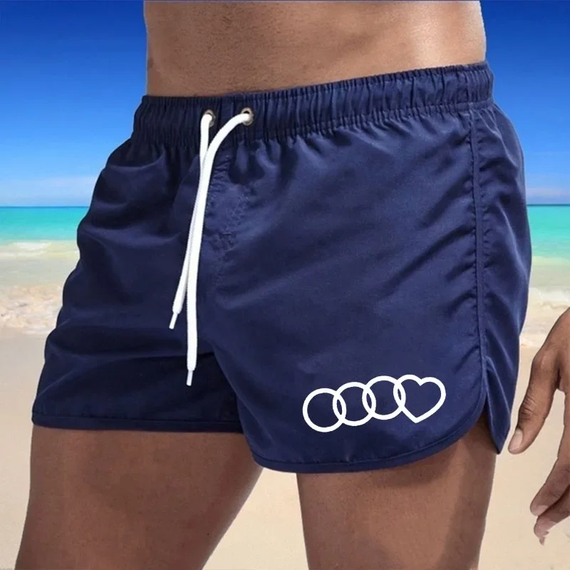 

Quick Drying Men's Beach Trunks Surf Swimming Fashion Summer Gym Pants Pocket Ventilate Swim Fitness Sports Shorts 2024